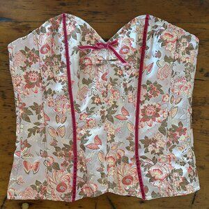 Vintage 90s Betsey Johnson New York Strapless Brocade Corset